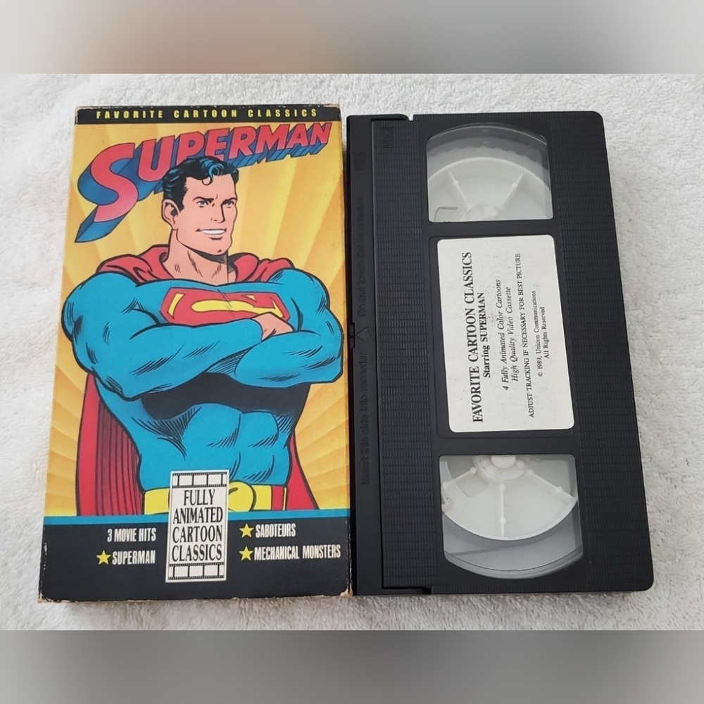 Superman Favorite Animated Cartoon Classics VHS Tape 1989